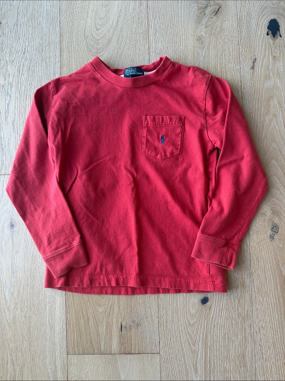 Polo by Ralph Lauren Red Long-Sleeve Pocket Tee for Kids